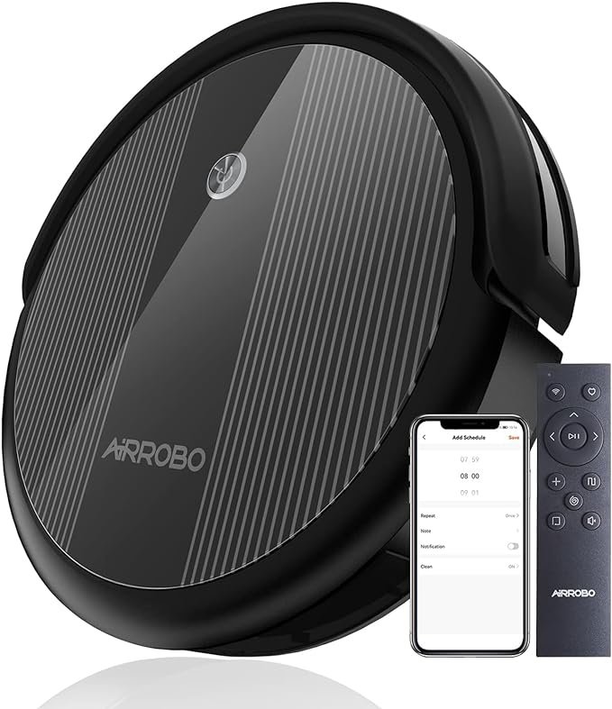 AIRROBO Robot Vacuum Cleaner, 2600Pa Strong Suction Power Robotic Vacuums, WiFi Connected, App Control, Works with Alexa and Google Home, Self Charging, Ideal for Hard Floor, Carpet, Pet Hair, P10