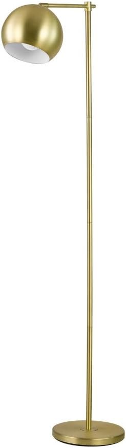 Globe Electric 12915 Molly 60" Floor Lamp, Gold, Satin Finish, In-Line On-Off Switch